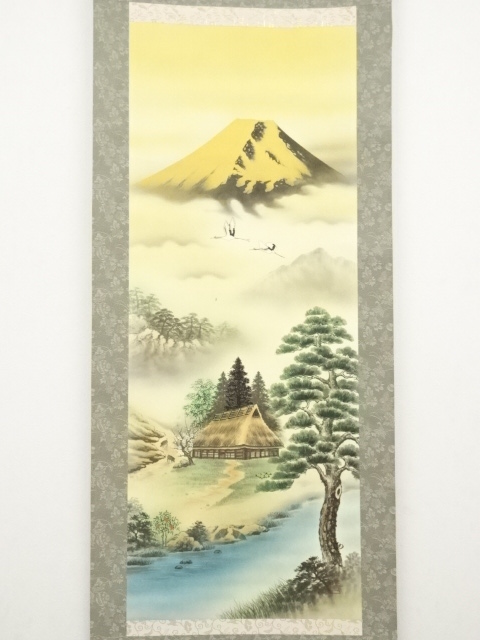 掛け軸 石田雪外 風水發財富峰図 絹本 希少 軸装 茶道具 掛軸 です。 掛け軸 石田雪外 風水發財富峰図 絹本 希少 軸装 茶道具 掛軸 です。